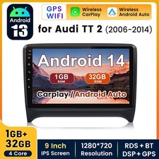 Android14 Carplay Car Stereo GPS Sat Nav WIFI Radio For Audi TT MK2 8J 2006-2014