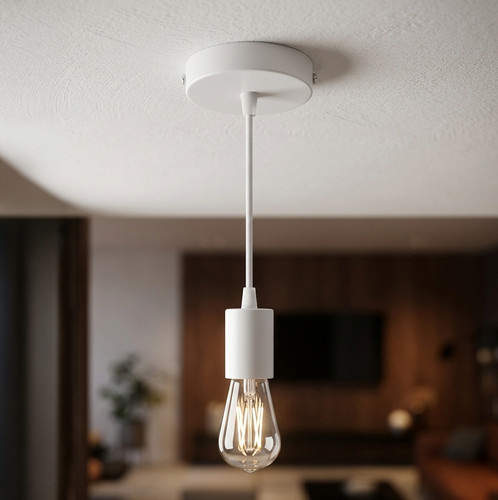 Modern white pendant lamp - pendant,