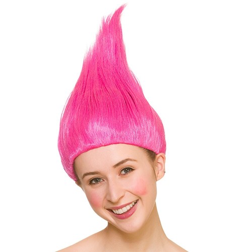 Pink troll wig trolls - troll,