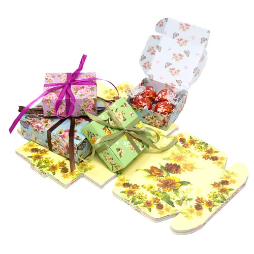 Floral vintage square gift - vintage,
