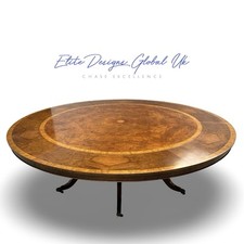 8ft Elite Jupe Designer Art Deco Burr Walnut Circular extending dining table