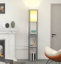 Wooden Floor Lamp 3-tier Open