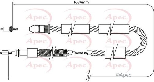 Apec rear left brake - brake, cable