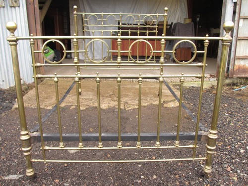 Victorian brass bed with - , iron