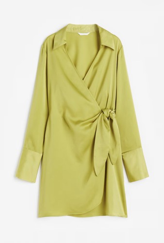Lime green silky kimono - h&m,