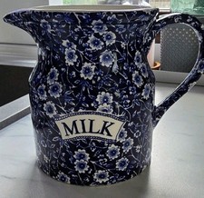 Burleigh Blue Calico Milk Jug
