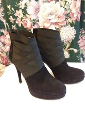 Stuart Weitzman Black Booties  Size 6 M Platform Stiletto heels Suede 