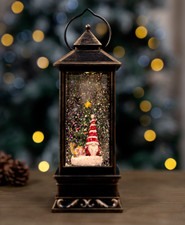 Christmas Snow Globe Ornament Gonk Nordic Santa Xmas Deco Light Up LED Lantern