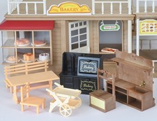 Sylvanian Village Bakery furniture. Oven, trolley, chair, sink Calico Critters
