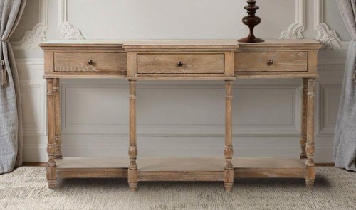 Natural drawer console table - natural, 3