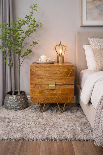 Wooden bedside table 51cm - table, h