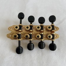 Gold 8 String Mandolin Vintage Tuning Pegs Machine Heads Black Buttons