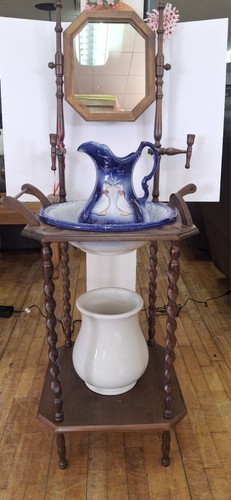 Antique wooden washstand - washstand, with