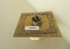 Vintage Brass Light Switch Plate Ceramic Deco Old Antique Toggle Art Deco