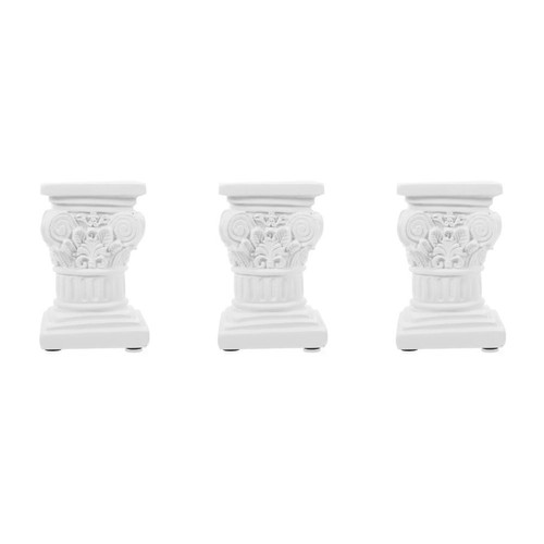 White plaster roman pillars - white,