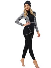 Womens 3 Piece Muslim Swimwear Modest Full Cover With Hijab Size 12-14