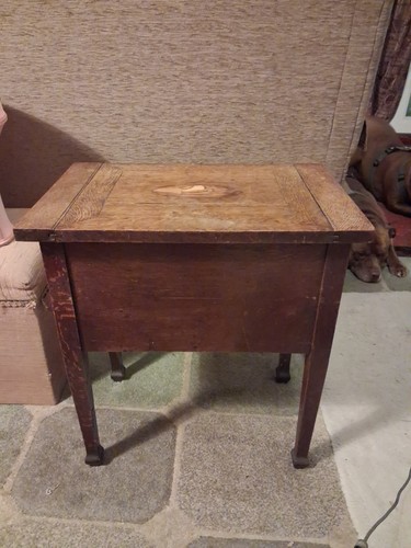 Oak sewing table box - oak, with