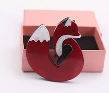 Charming Red Fox Brooch Made