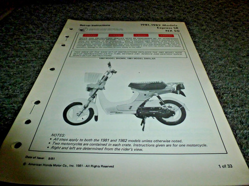 1981 1982 honda - express, sr