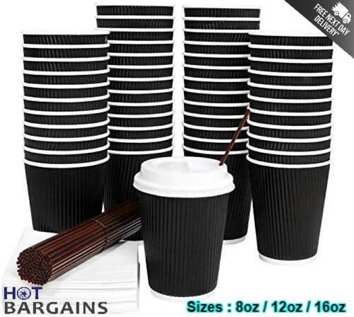 Black paper cups 8oz - paper, and