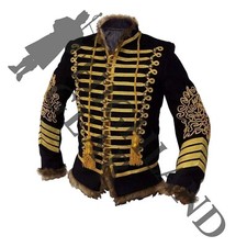 Mens Napoleonic Hussar Jacket Military Uniform Tunic Pelisse Jimi Hendrix Jacket