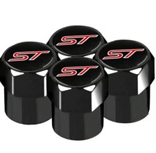 4 x ST Black Tyre Valve Dust