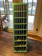 100 Year Old Hamilton Letterpress Printer's Furniture Spacers Cabinet Oak GREEN