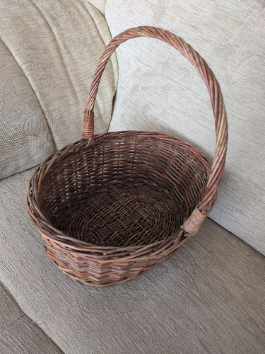 Vintage wicker basket with - wicker,