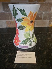 Emma Bridgewater Decoupage Flower Design Glass Vase VGC