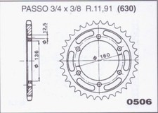 Crown - Rear Sprocket - for Kawasaki GPz1000RX 1986 - Chiaravalli 0506 Z40