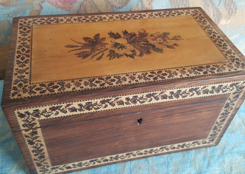 Tunbridge ware tea caddy - ware,