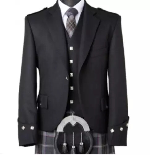 Scottish argyle kilt - argyle, black
