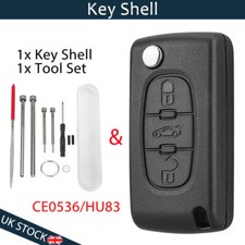 Flip Key Fob Case 3 Button CE0536 For Peugeot Partner Citroen Berlingo Dispatch