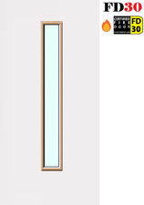 PREMDOR Smooth White Mid Glazed 16G Oak Trim Pre-Finished Internal FD30 Door