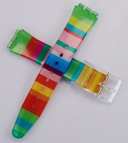 Rainbow plastic watch strap - plastic,