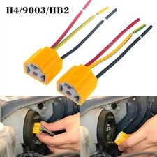 2x 9003/HB2/H4 Female Ceramic Headlight Light Bulb Connector/Plug/Adapter/Socket