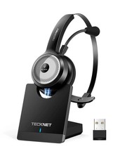 TECKNET Wireless Headset with Microphone Noise Cancelling, Bluetooth-RRP: £59.99