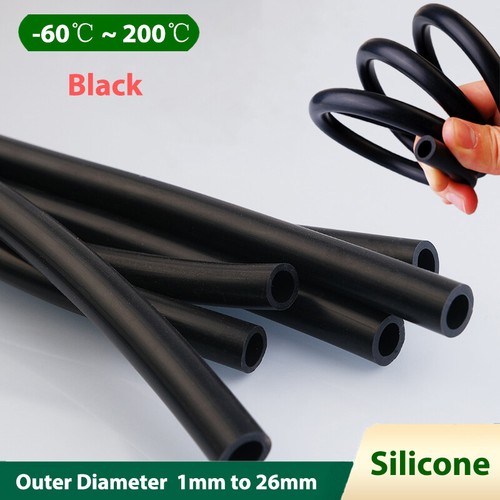 Black silicone hose tubing - black, id