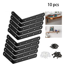10PCS Metal Angle Shelf Brackets 90 Degree Corner Braces Heavy Duty Wall Mounted
