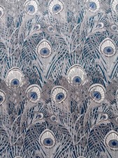 HERA peacock feather - blue -  Liberty Tana Lawn cotton approx 33 x 30 cm