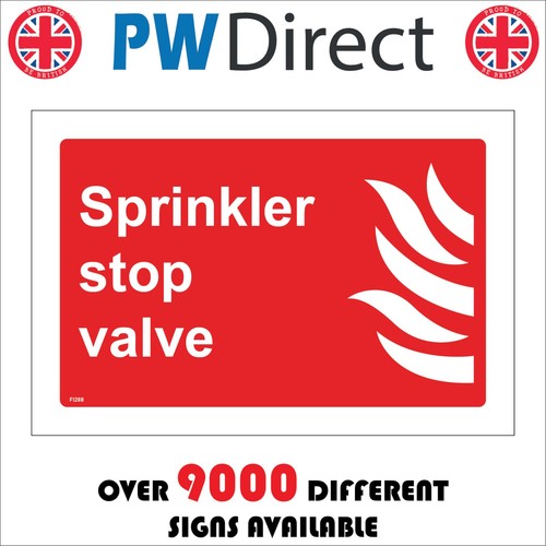 Sign fire sprinkler - sign, valve