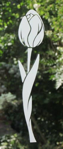 Etched glass vinyl flowers - etched,