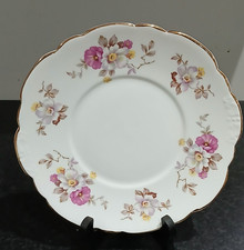 Vintage Clare Fine Bone China Cake Sandwich Biscuit Plate Pink White Flowers VGC