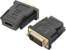 HDMI FEMALE TO DVI-D (24+1) MALE GOLD SOCKET ADAPTOR ADAPTER CONVERTER JOINER