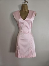 Zara Pink Satin Mini Sleeves Dress, Small