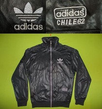 Jacket ADIDAS CHILE 62 (S) PERFECT !!! TRACKSUIT TOP Black Wet Look
