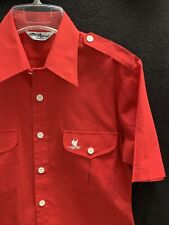 Vtg 70-80s Tori Richard Catamaran Hawaiian Canoe Embroidery Red Shirt~Med~Mint!