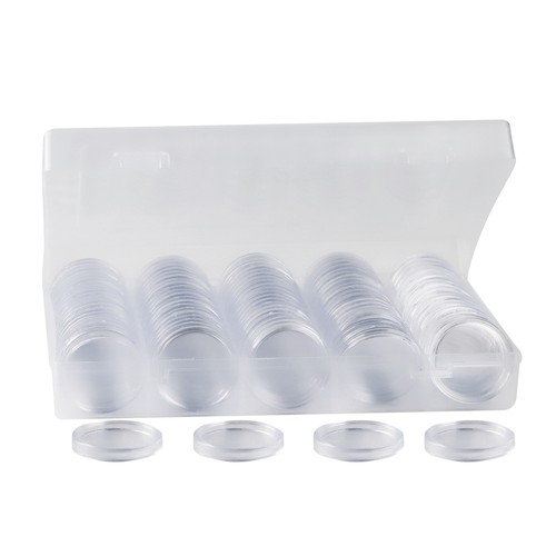 100pc 30mm clear coin capsules - 100pc,