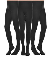 School Tights Opaque Girls Black Multipacks 3 pack by Aurellie 11-12 years