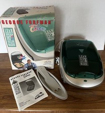Original George Foreman Colors Lean Mean Grilling Machine GR20BWG Working, Boxed